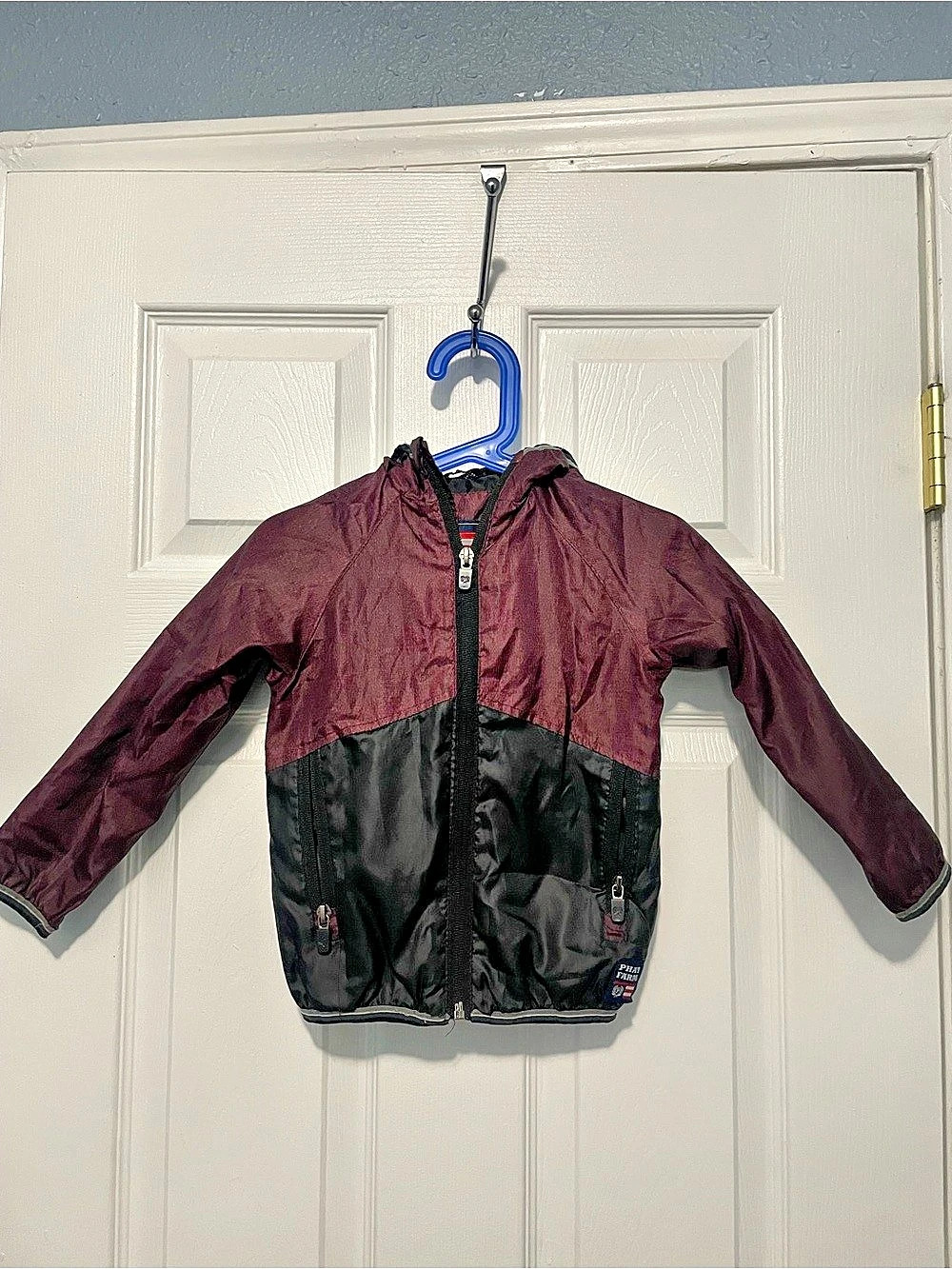 Phat Farm Color Block Jacket in Black & Burgundy